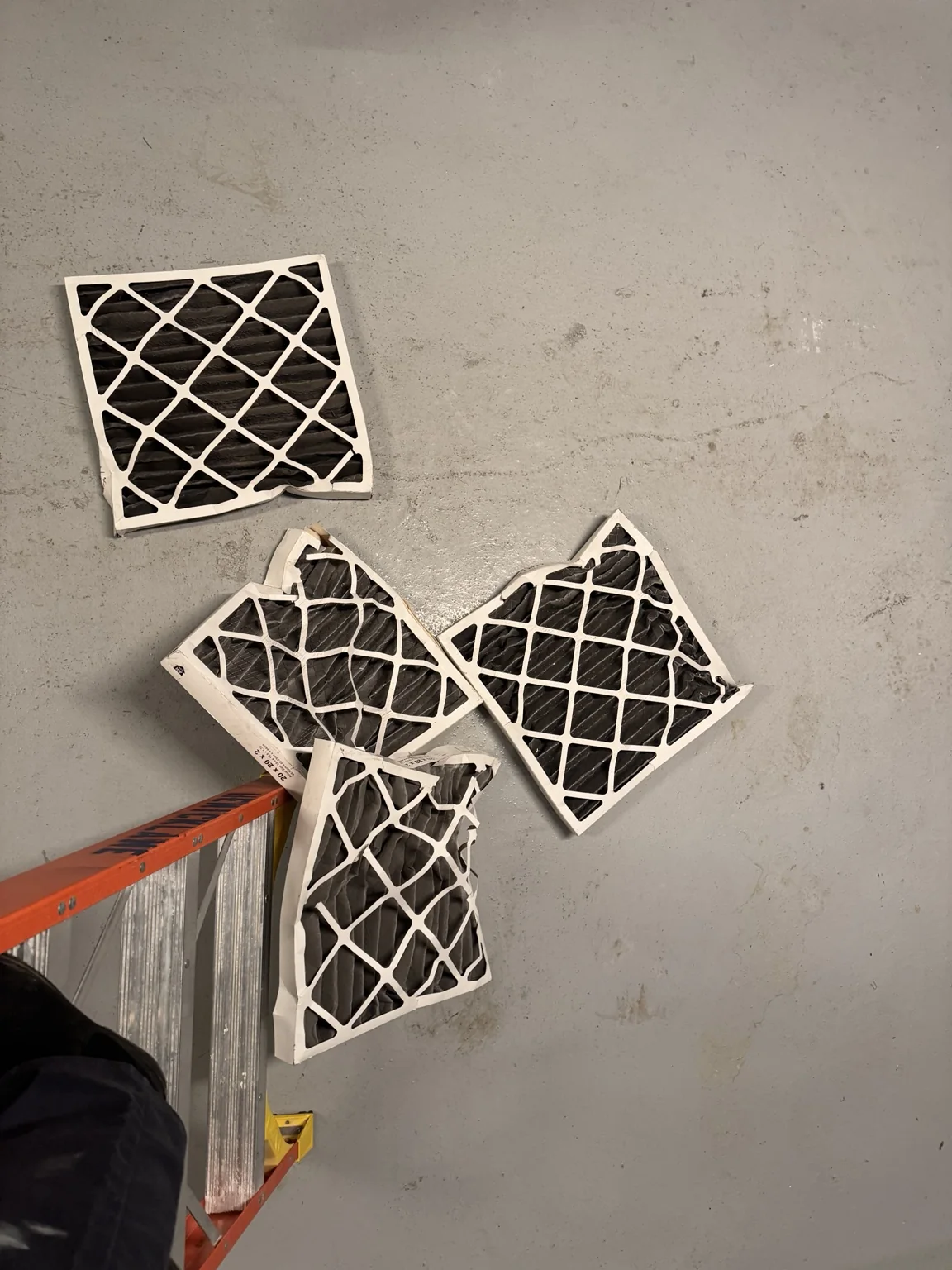 HVAC filters removed during maintenance